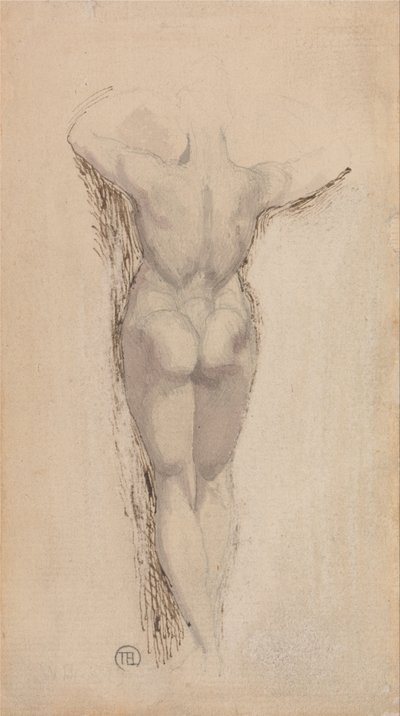 Studie eines weiblichen Aktes von hinten, stehend von Johann Heinrich Füssli